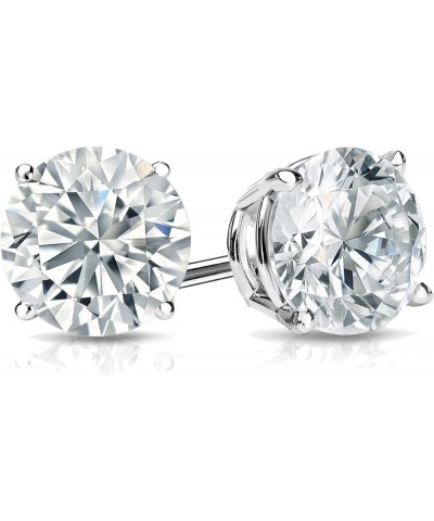 1/4 to 2 Carat Lab Grown Diamond Round Stud Earrings in 14k Gold (E-F, SI1-SI2, cttw), 4-Prong Basket Push Back White Gold 3....