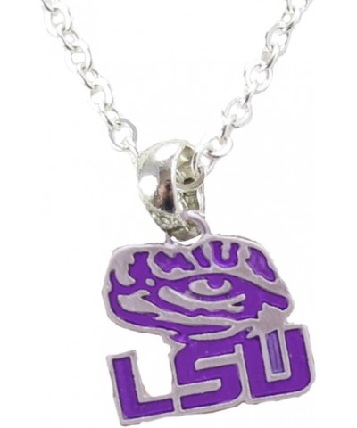 LSU Tigers Iridescent Purple Silver Charm Necklace Jewelry Licensed $11.27 Necklaces