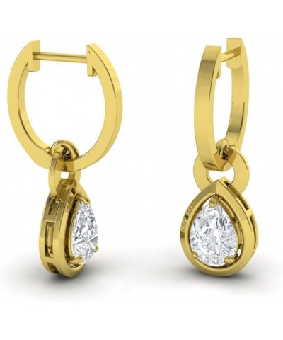 Natural and Certified Gemstone Drop Earrings in 14K Solid Gold | 0.64 Carat Earrings for Women Yellow Gold White Topaz $294.8...