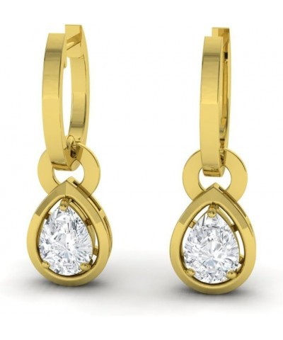 Natural and Certified Gemstone Drop Earrings in 14K Solid Gold | 0.64 Carat Earrings for Women Yellow Gold White Topaz $294.8...