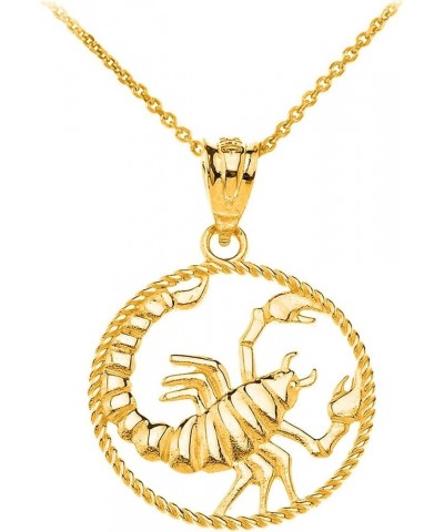 Astrology Jewelry 14k Gold Round Zodiac Sign Horoscope Constellation Rope-Style Pendant Necklace SCORPIO 16.0 Inches $130.19 ...