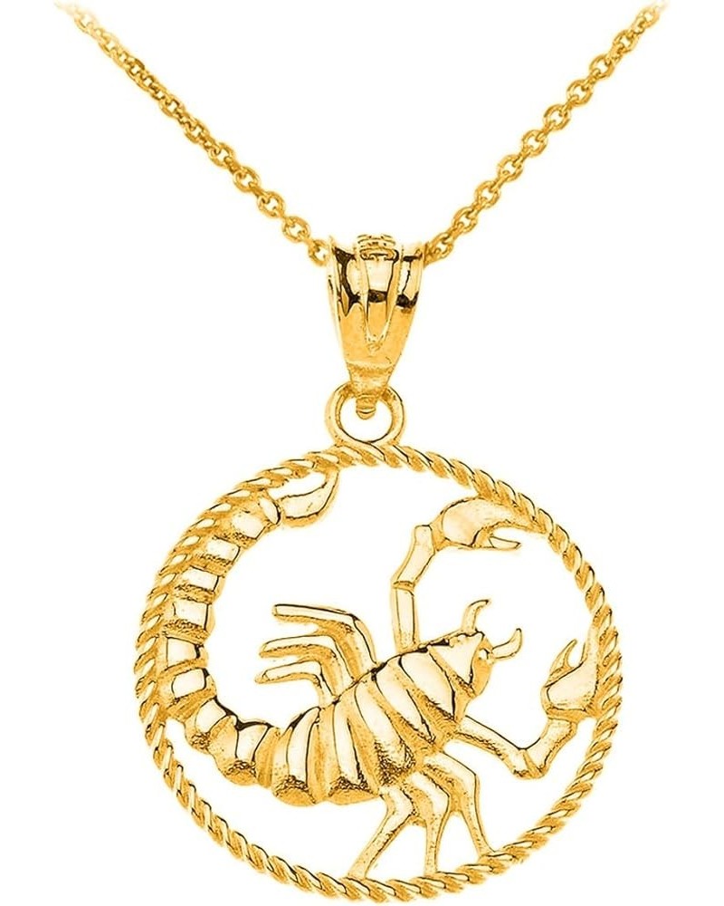 Astrology Jewelry 14k Gold Round Zodiac Sign Horoscope Constellation Rope-Style Pendant Necklace SCORPIO 16.0 Inches $130.19 ...