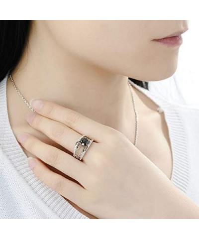 Creative 925 Sterling Silver 5A Cubic Zirconia Thumb Rings Vintage 3D Black Spider Hollow Ring Joint Midi Rings Creative Fing...