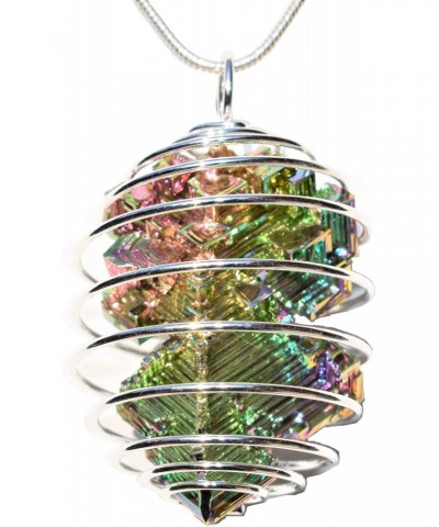 CHARGED Natural USA Grown Bismuth Crystal Perfect Pendant™ + 20" Silver Chain + Selenite Charging Heart Included $16.49 Neckl...