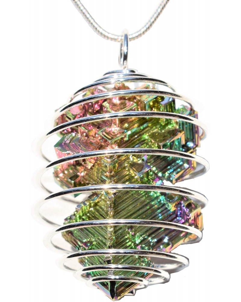 CHARGED Natural USA Grown Bismuth Crystal Perfect Pendant™ + 20" Silver Chain + Selenite Charging Heart Included $16.49 Neckl...