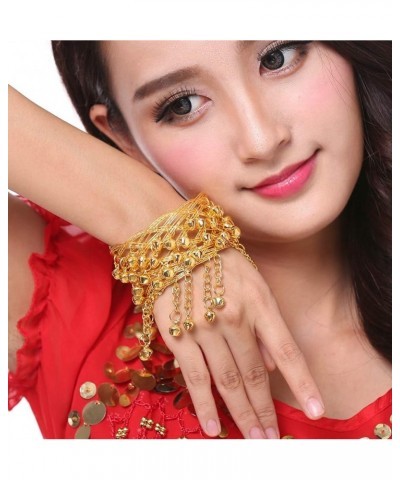 Womens gold dance arm bell bracelet cuff bangle for indian belly wide metal wire coil wrist armband Golden $9.98 Bracelets