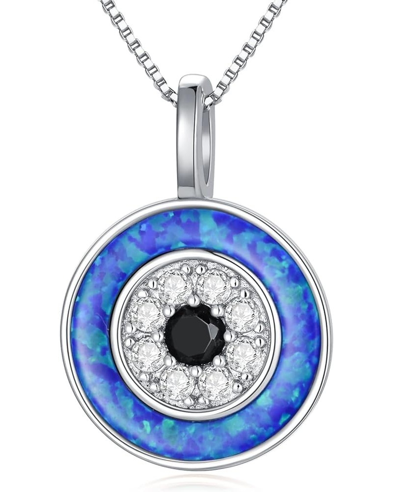 Evil Eye Pendant Necklace for Women 925 Sterling Silver Greek Protection Jewelry Amulet Gift for Girls Boys G $17.63 Necklaces