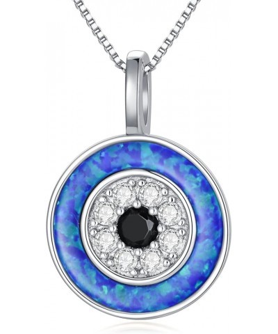 Evil Eye Pendant Necklace for Women 925 Sterling Silver Greek Protection Jewelry Amulet Gift for Girls Boys G $17.63 Necklaces