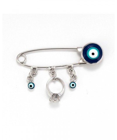 Turkey Evil Eyes Hands Brooch Safety Pin Blue Lucky Eyeball Brooch Charm Ethnic Lapel Pin Brooches for Women Jewelry (Color :...