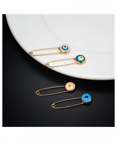 Turkey Evil Eyes Hands Brooch Safety Pin Blue Lucky Eyeball Brooch Charm Ethnic Lapel Pin Brooches for Women Jewelry (Color :...