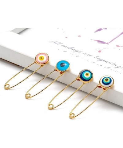 Turkey Evil Eyes Hands Brooch Safety Pin Blue Lucky Eyeball Brooch Charm Ethnic Lapel Pin Brooches for Women Jewelry (Color :...