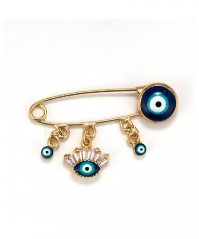 Turkey Evil Eyes Hands Brooch Safety Pin Blue Lucky Eyeball Brooch Charm Ethnic Lapel Pin Brooches for Women Jewelry (Color :...