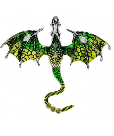 Vintage Dragon Brooch Pin for Women Men Girls Crystal Rhinestone Domineering Dragon Flying Enamel Pins Clip Lapel Suit Backpa...