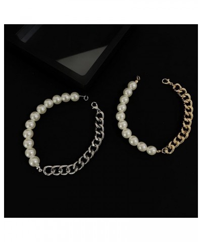 Pearl Bracelets for Women Pearl Beads for Bracelets Stretch Bracelets Wedding Bracelets for Brides Trendy Jewelry Gift Silver...