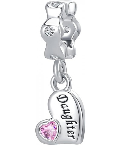 Mother and Daughter Charm Set for Bracelets Women Love Heart Mom Dangle Bead Pink $8.11 Bracelets