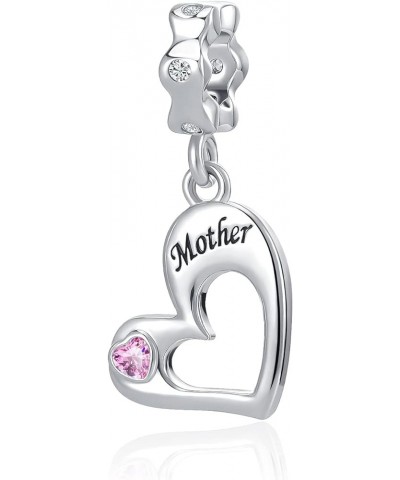 Mother and Daughter Charm Set for Bracelets Women Love Heart Mom Dangle Bead Pink $8.11 Bracelets