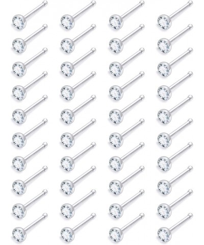 18G 20G 22G Surgical Steel Cubic Zirconia Nose Rings Studs for Women Men Nose Piercing Jewelry Top Diamond 1.5mm 2mm 40Pcs 22...