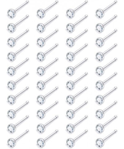 18G 20G 22G Surgical Steel Cubic Zirconia Nose Rings Studs for Women Men Nose Piercing Jewelry Top Diamond 1.5mm 2mm 40Pcs 22...