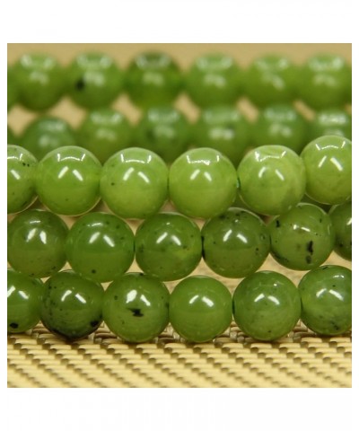 Gem Semi Precious Gemstone 6mm Round Beads Stretch Bracelet 7" Unisex Canadian Nephrite Jade $7.14 Bracelets