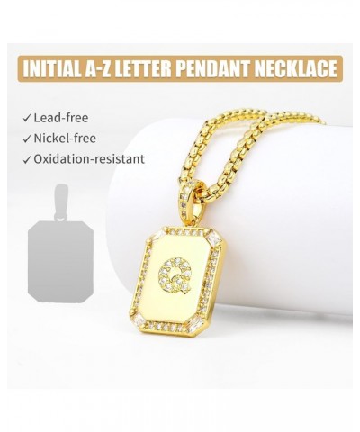 Initial Letter Pendant Necklace for Women,Square Gold Capital A-Z letter pendant necklace,Resizable Chain 20"-22", Gift Packe...