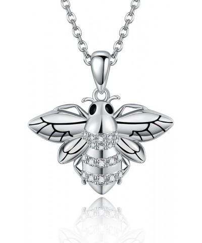 Bee/Butterfly Moissanite Necklace Sterling Silver Bee Pendant Bee Jewelry Gifts for Women Girls Bee $39.04 Necklaces