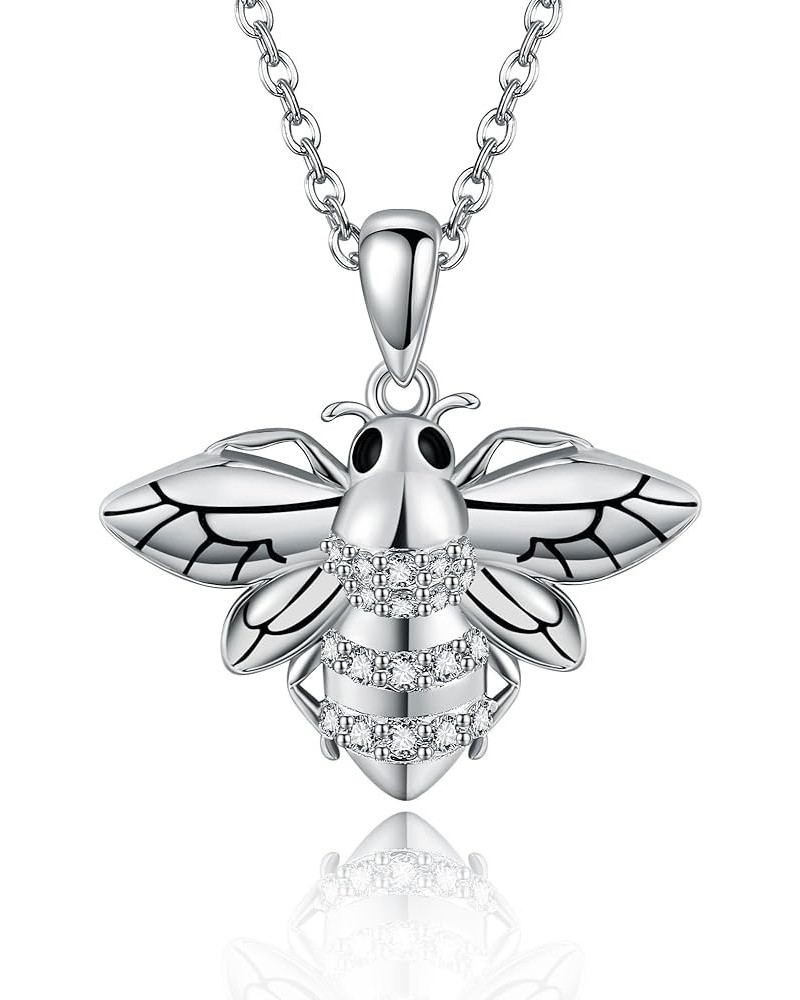 Bee/Butterfly Moissanite Necklace Sterling Silver Bee Pendant Bee Jewelry Gifts for Women Girls Bee $39.04 Necklaces