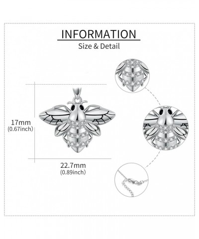 Bee/Butterfly Moissanite Necklace Sterling Silver Bee Pendant Bee Jewelry Gifts for Women Girls Bee $39.04 Necklaces