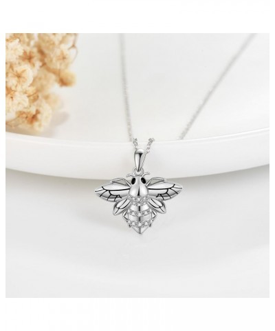 Bee/Butterfly Moissanite Necklace Sterling Silver Bee Pendant Bee Jewelry Gifts for Women Girls Bee $39.04 Necklaces