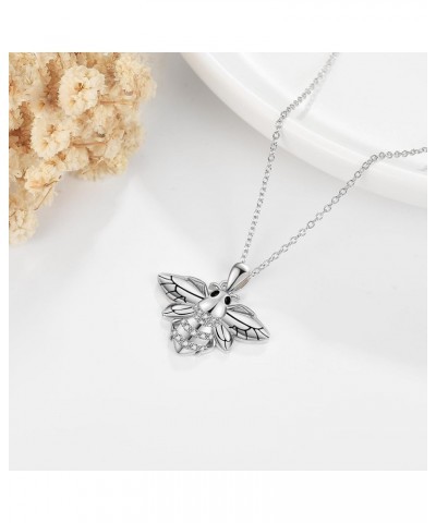 Bee/Butterfly Moissanite Necklace Sterling Silver Bee Pendant Bee Jewelry Gifts for Women Girls Bee $39.04 Necklaces