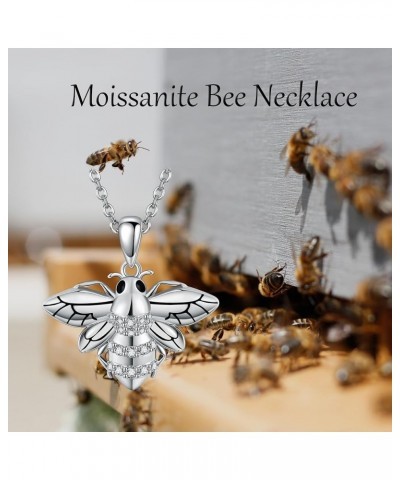 Bee/Butterfly Moissanite Necklace Sterling Silver Bee Pendant Bee Jewelry Gifts for Women Girls Bee $39.04 Necklaces