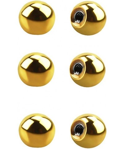 6pc Plain Replacement Balls Pack Threaded 316L Surgical Steel 16g, 3mm, gold plated $8.05 Body Jewelry