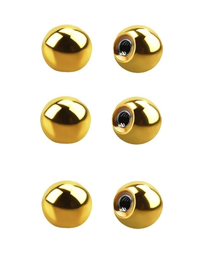 6pc Plain Replacement Balls Pack Threaded 316L Surgical Steel 16g, 3mm, gold plated $8.05 Body Jewelry