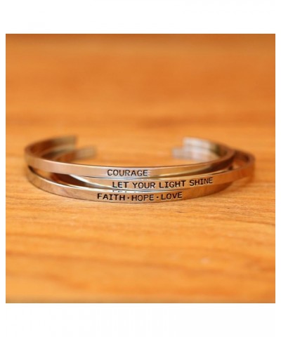 Inspirational Inspiration Cuff Bangle Bracelets in Stainless Steel Light of the world $11.73 Bracelets