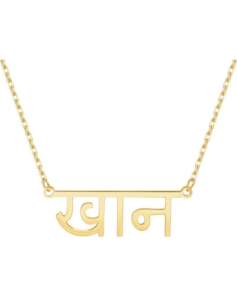 Hindi Name Necklace Personalized, Feminine Sterling Silver Custom Nameplate Necklace 18Kgold $12.87 Necklaces