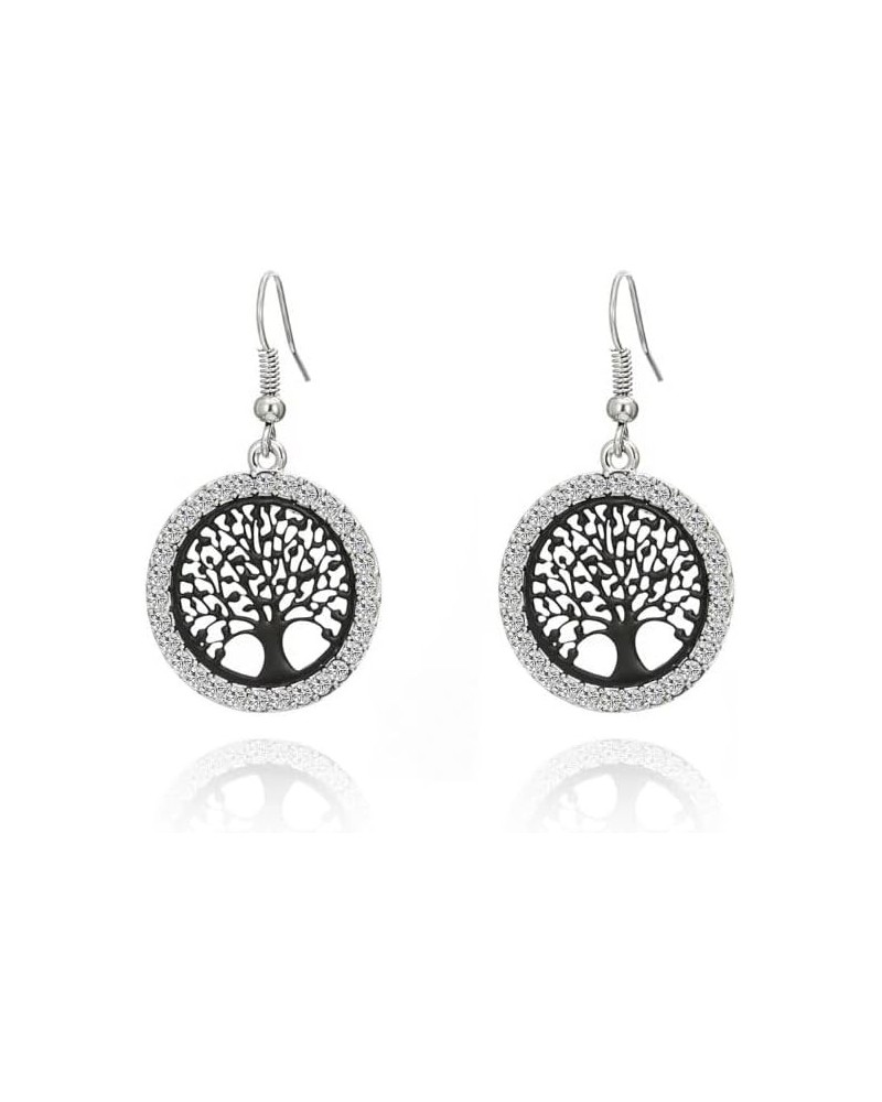 Gold Silver Plated Tree of Life Drop Earrings For Women Korean Fashion Earrings Trend Jewelry Best Friend Gift Black $14.74 E...