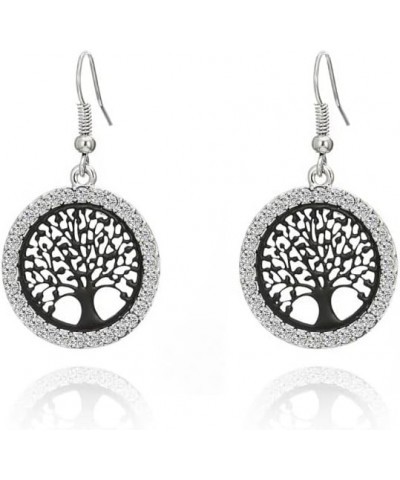 Gold Silver Plated Tree of Life Drop Earrings For Women Korean Fashion Earrings Trend Jewelry Best Friend Gift Black $14.74 E...