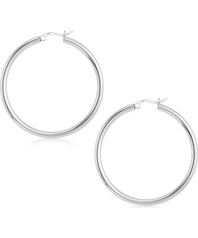 925 Sterling silver 3MM Round Hoop Earrings for Women, Girls Comes in 30MM-65MM with a Gift Box 40MM Diameter $19.87 Earrings