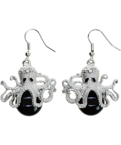 Octopus Earring Black Onyx Stone $7.50 Earrings