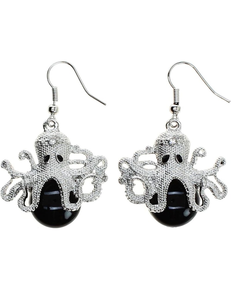 Octopus Earring Black Onyx Stone $7.50 Earrings