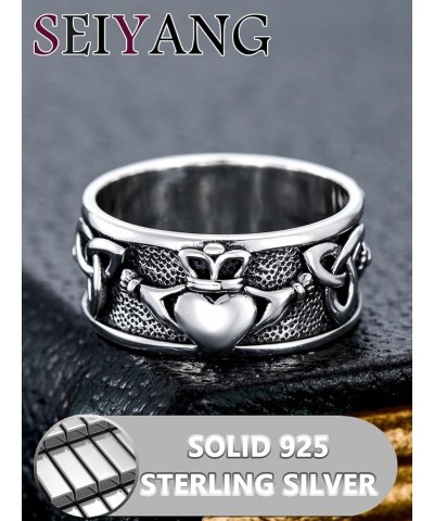 Claddagh Ring 925 Sterling Silver Cletic Ring Jewelry Irish Band Gift for Men Women (with Gift Box) A-Trinity Knot 10 $35.74 ...