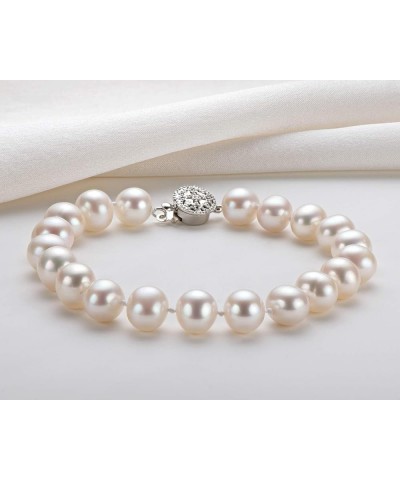 Freshwater Cultured Pearl Bracelet White Pearl All Shape Clasp Strand Bracelets for Women Jewelry Gift Size: 6-7mm/7-8mm/8-9m...