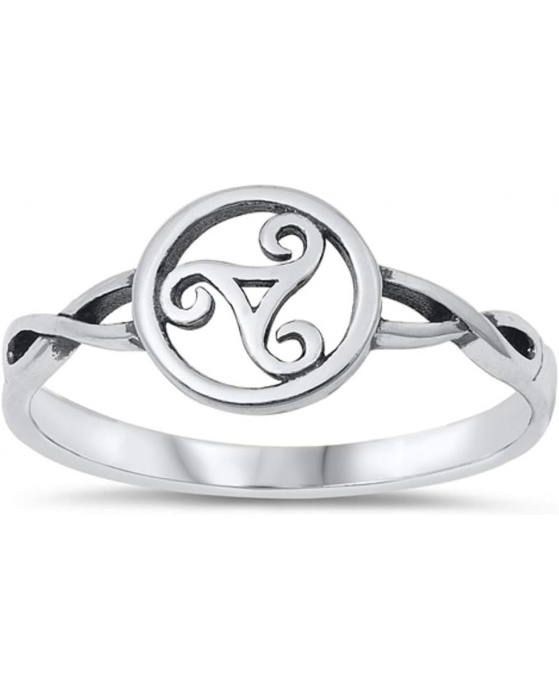 925 Sterling Silver Celtic Triskelion Ring $10.54 Rings