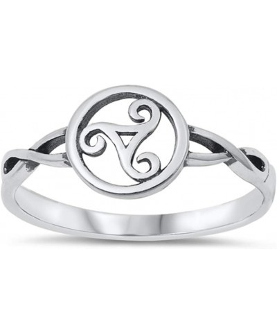 925 Sterling Silver Celtic Triskelion Ring $10.54 Rings