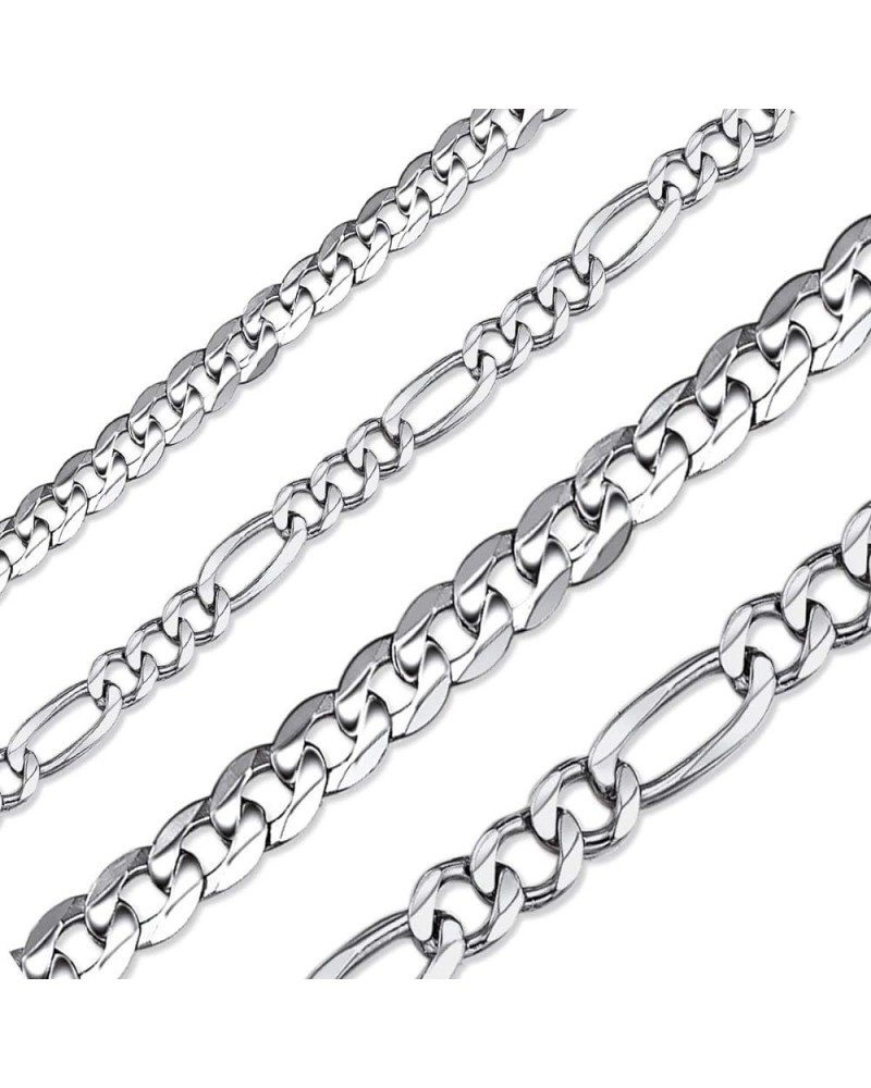 2.8mm/5mm Solid 925 Sterling Silver Cuban Link/Figaro Chain Necklace for Women Men, 14, 18, 20, 22, 24, 26, 28 Inch(with Gift...