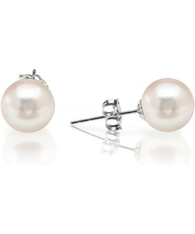 Handpicked AAA+ 14K Gold Round White Freshwater Cultured Pearl Earrings | Pearl Earrings for Women 6MM White Gold $22.83 Earr...