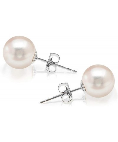 Handpicked AAA+ 14K Gold Round White Freshwater Cultured Pearl Earrings | Pearl Earrings for Women 6MM White Gold $22.83 Earr...