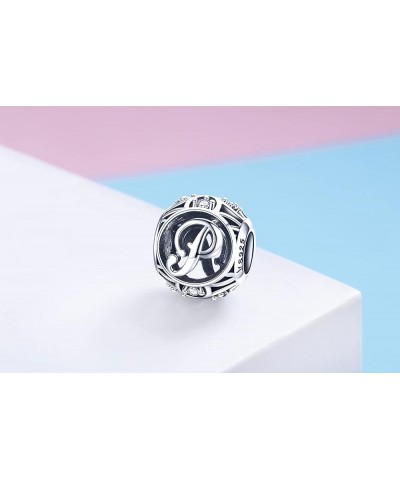 Letter Charms 925 Sterling Silver Initial A-Z Bead Charms for Bracelets Necklaces, Cubic Zirconia Alphabet Beads Personalized...