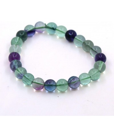 Gem Semi Precious Gemstone 8mm Round Beads Stretch Bracelet 7 Inch Unisex AA Clear Fluorite $9.89 Bracelets