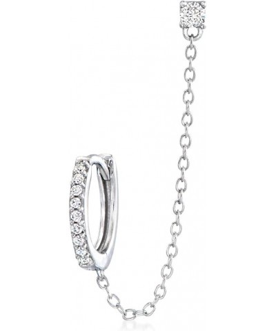 by Ross-Simons Diamond-Accented Double-Piercing Single Earring in Sterling Silver $36.12 Earrings