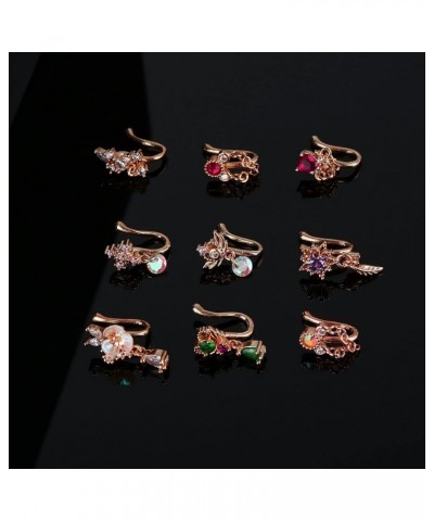 SEENI 12 PCS Fake Nose Ring Ear Cuff Clip on Helix Cartilage Earring Non Piercing Faux Nose Cuffs for Non Pierced Nose Fake S...